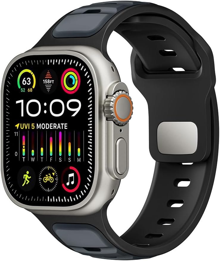 PSR Aksesuar Ultra 49mm Uyumlu Silikon Kordon - Esnek ve Dayanıklı Akıllı Saat Kayışı | Ayarlanabilir, Konforlu ve Şık Tasarım