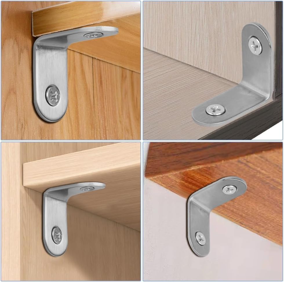 10’lu Metal Gönye Köşebent Seti – Deprem İçin Mobilya Sabitleyici L Demir, Dolap ve Raf Güçlendirme Ayağı, Dayanıklı Metal Köşebent Bağlantı Aparatı (30x35x35 Mm)