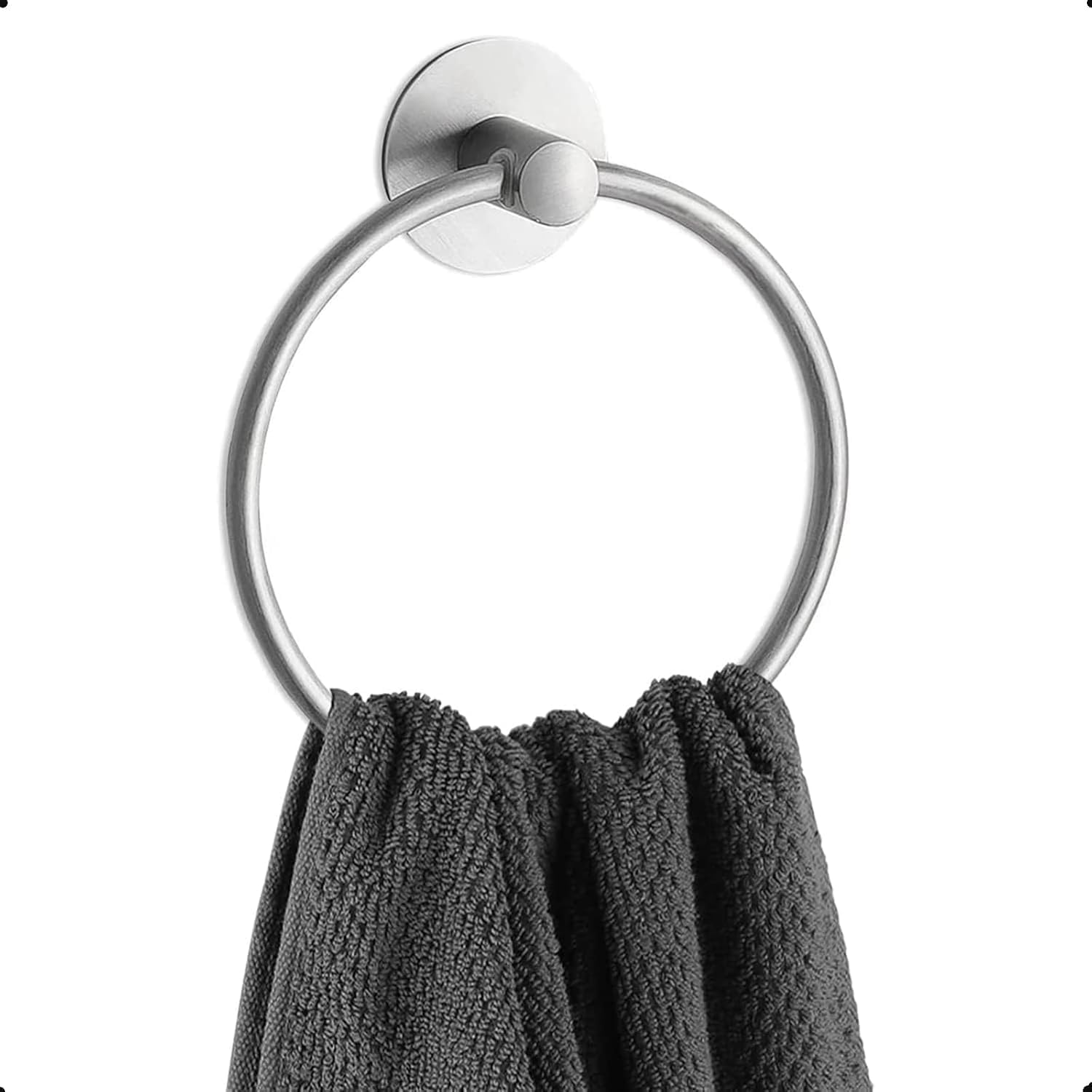 Tükenmez Kalem, 304 Paslanmaz Çelik Yapışkanlı Havlu Halkası, Paslanmaz Fırçalı Nikel Banyo Havlu Askısı, Delme Gerektirmeyen Mutfak ve Banyo Havlu Tutucu