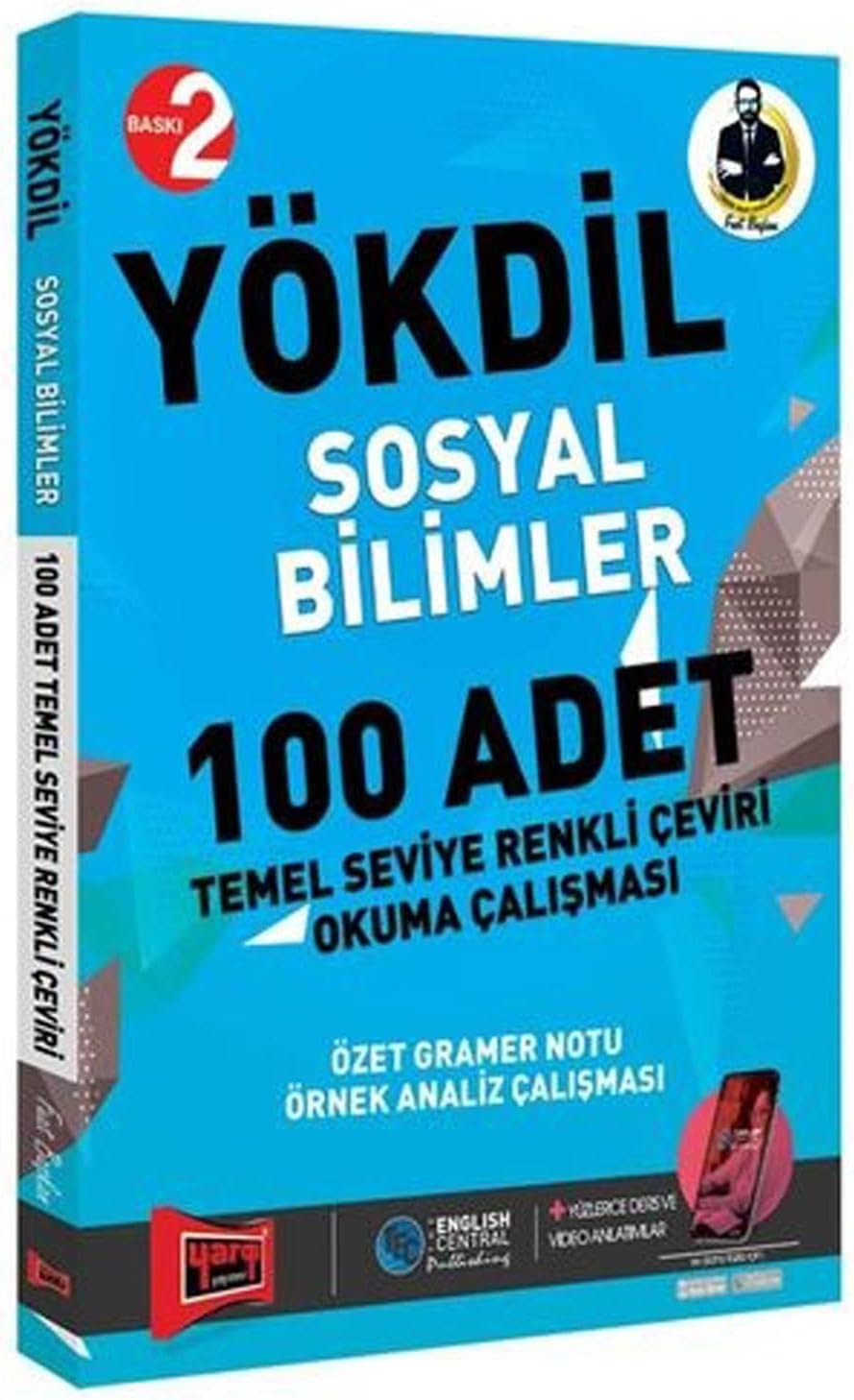 Yargı YÖKDİL Sosyal Bilimler 100 Adet Temel Seviye Renkli Çeviri Okuma Çalışması