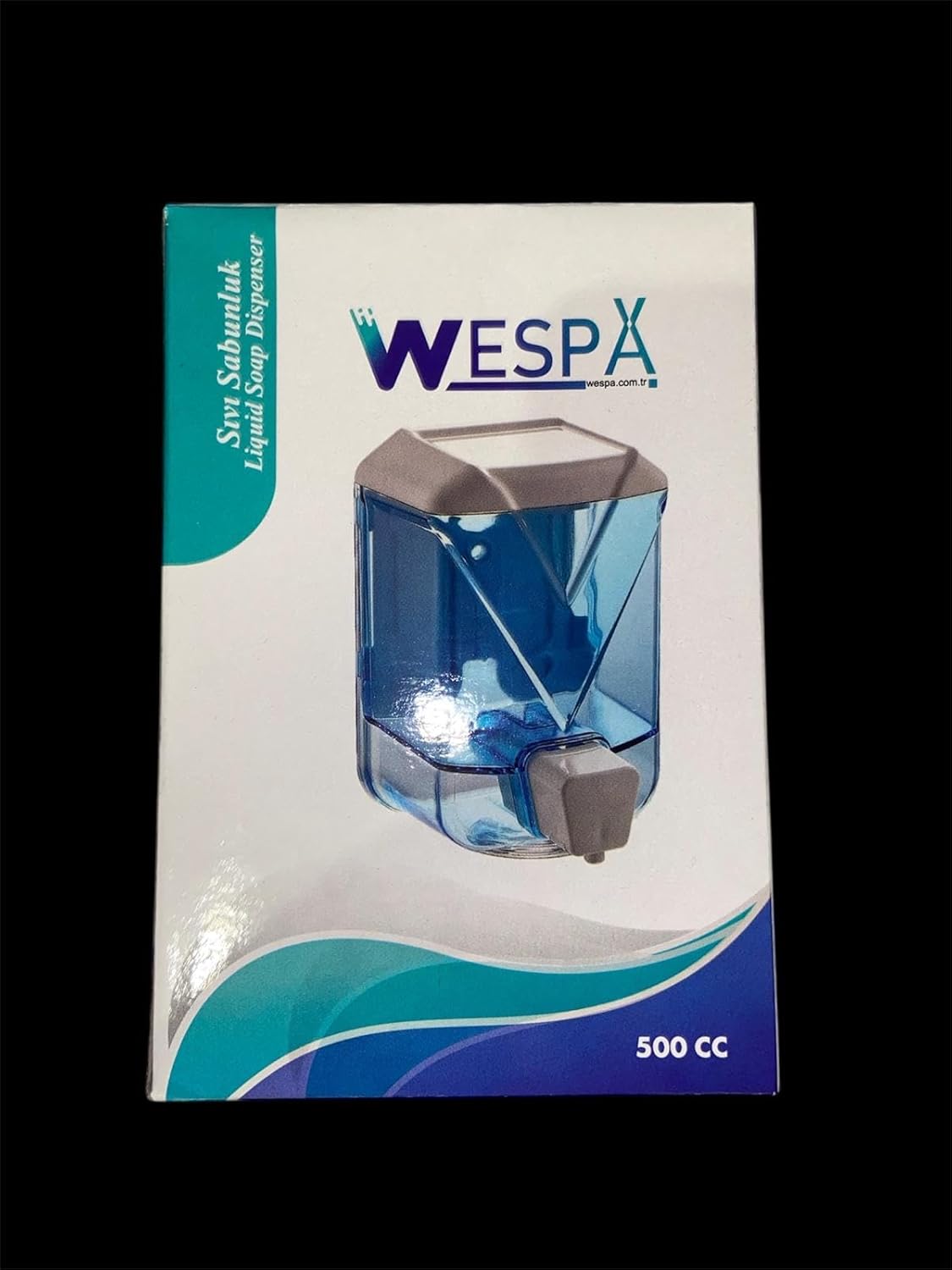 Şeffaf Duvara Monte Sıvı Sabunluk, 500ml, Beyaz Kapaklı, Plastik