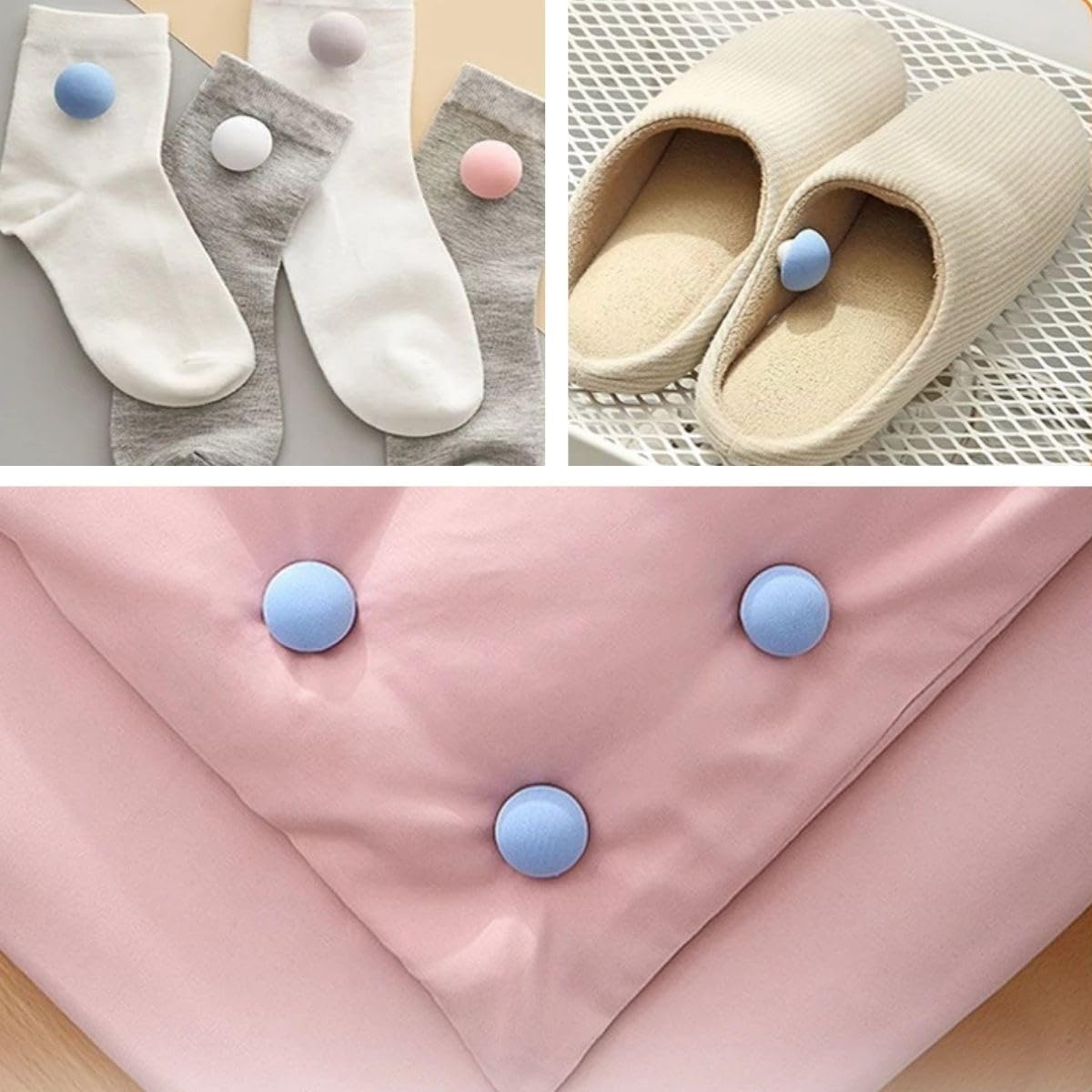 Yorgan Kılıfı Sabitleyici Mantar Çarşaf Tutucu Nevresim Örtü Düzenleyici Düğme Seti (Tek, mavi, 4)