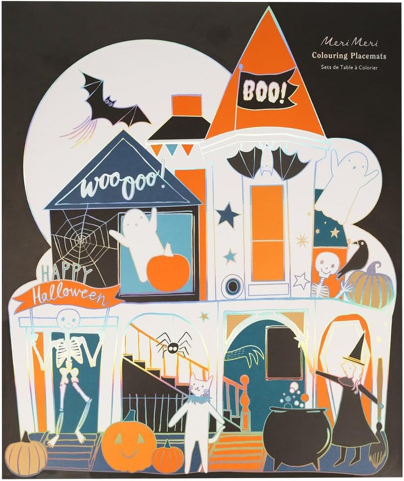 - Shaped Halloween Coloring Placemats - Bayramı Karakterli Boyanabilir Amerikan Servis