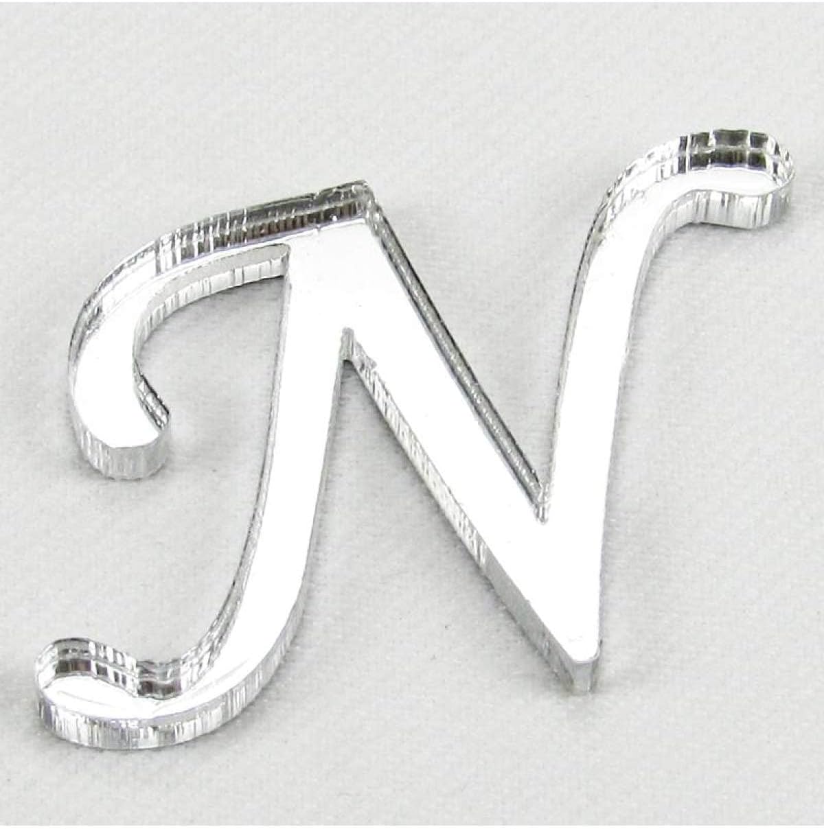 Pleksi Ayna N Harfi Gümüş Renk 3 Cm