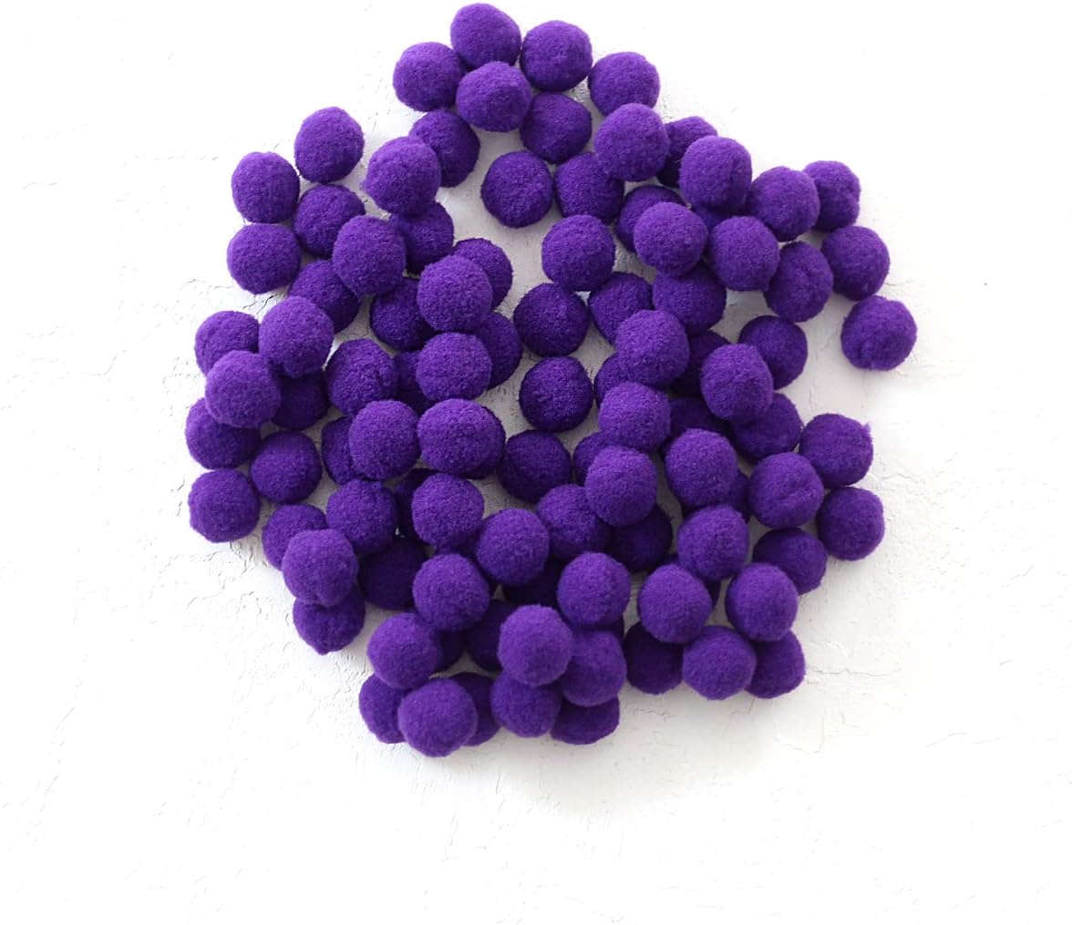 Peluş ponpon, 1.5 cm 50 adet Mor