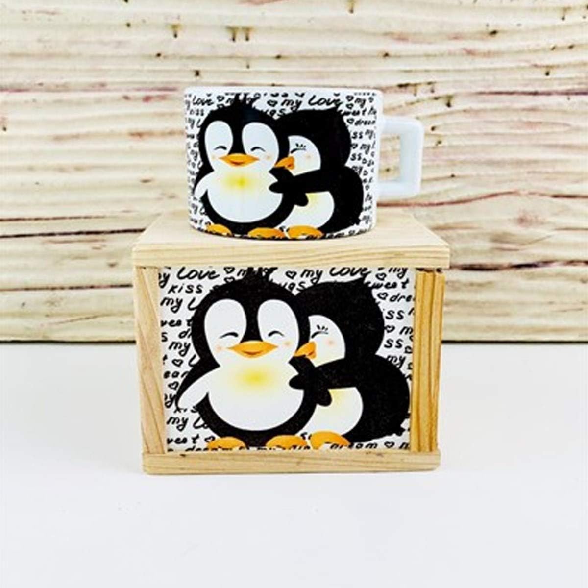 Ahşap Kutusunda Mutlu Aşıklar Tasarım Kupa Bardak