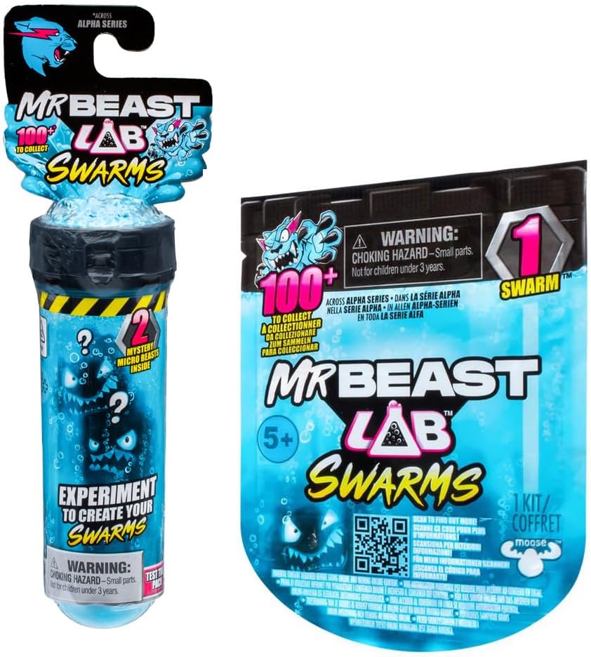 Abesons Mr. Beast Lab Swarms Test Tüpü 2'li Paket, 2,54 cm Temalı Sürüler Koleksiyonluk Mr. Beast Lab La Mystery 1 İnç Figür Tekli Paket, 1 Paket