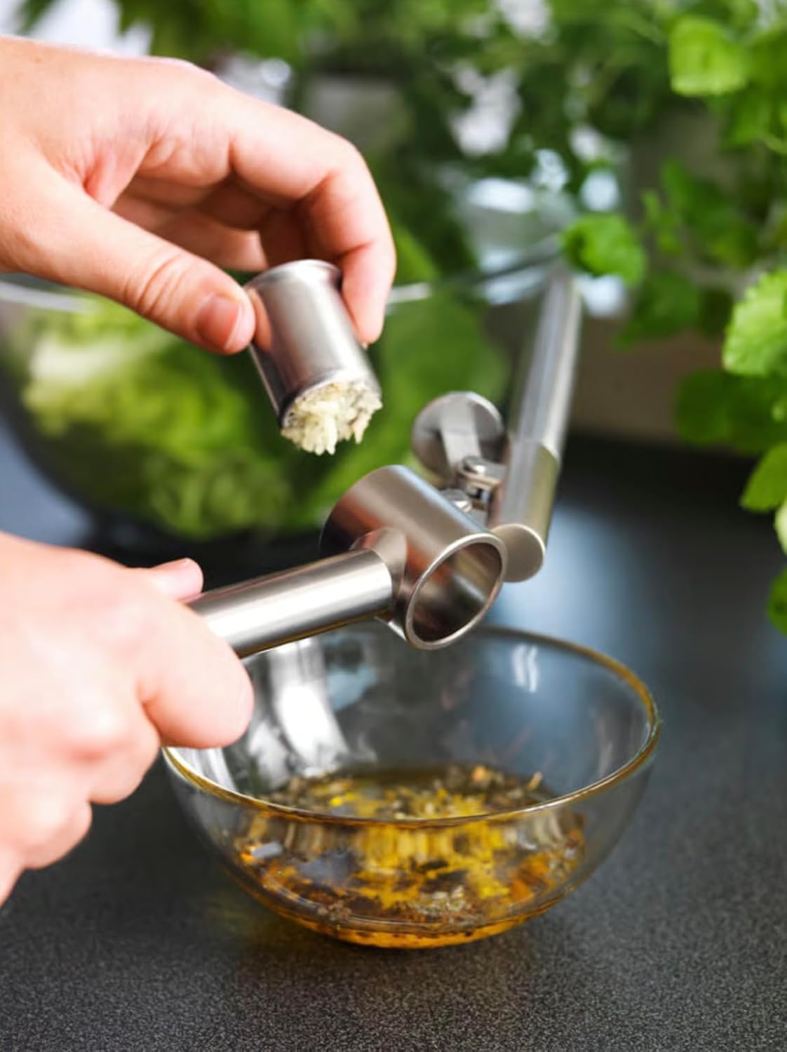 000.891.63 Koncis sarımsak presi, paslanmaz çelik