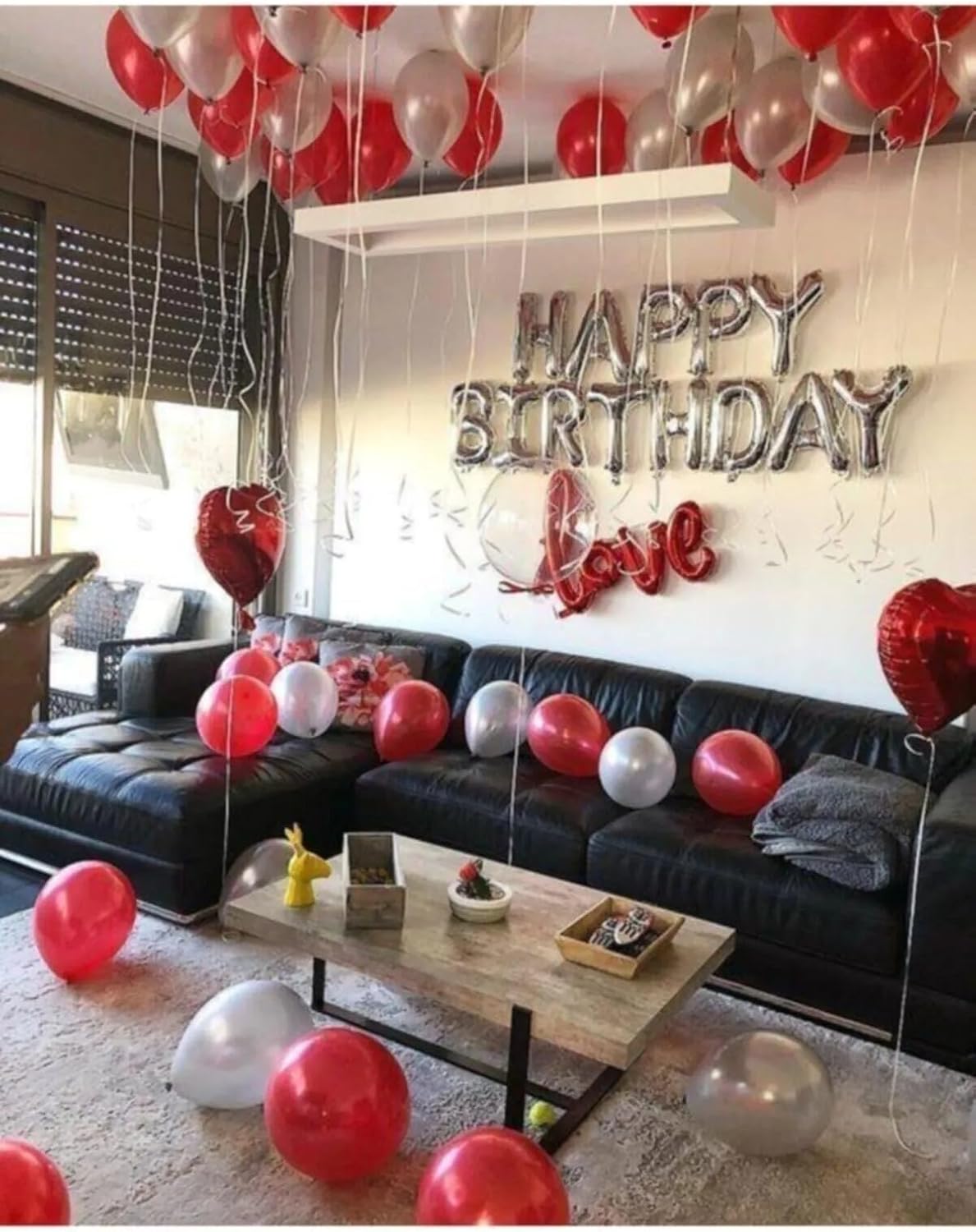 Winky Kırmızı Gümüş Happy Birthday Balon Sevgili Set winky1588