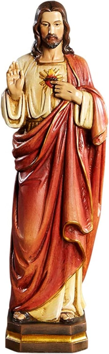 12" Val Gardena Kutsal Kalp Heykeli