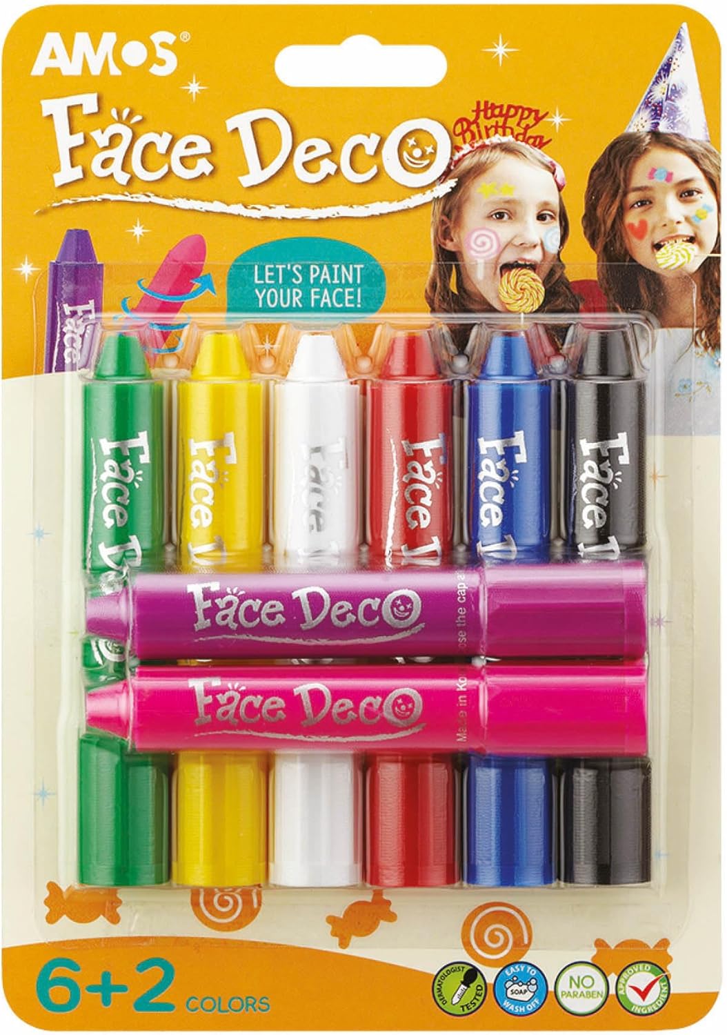 Amos Yüz Boyası 8 Renk