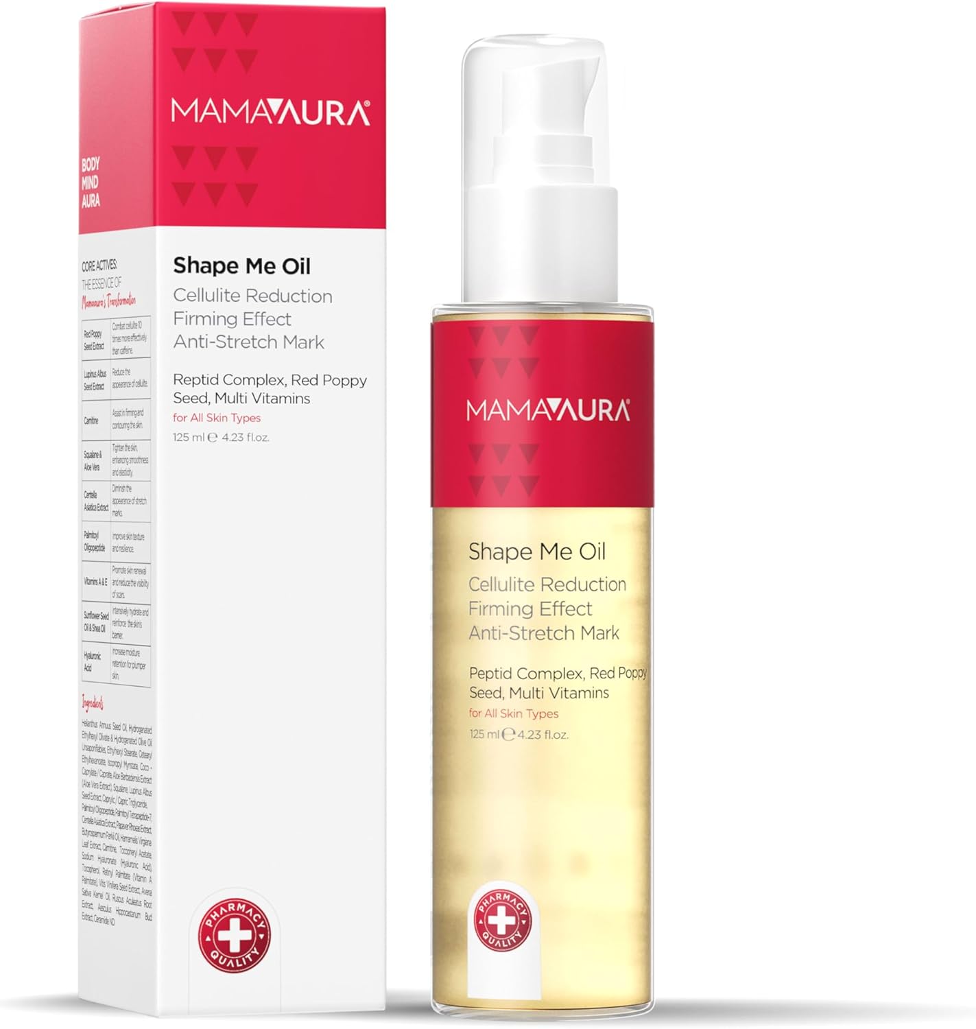 Shape Me Oil, Doğum Sonrası Sıkılaştırıcı Çatlak ve Selülit Bakım Yağı, 125 ml