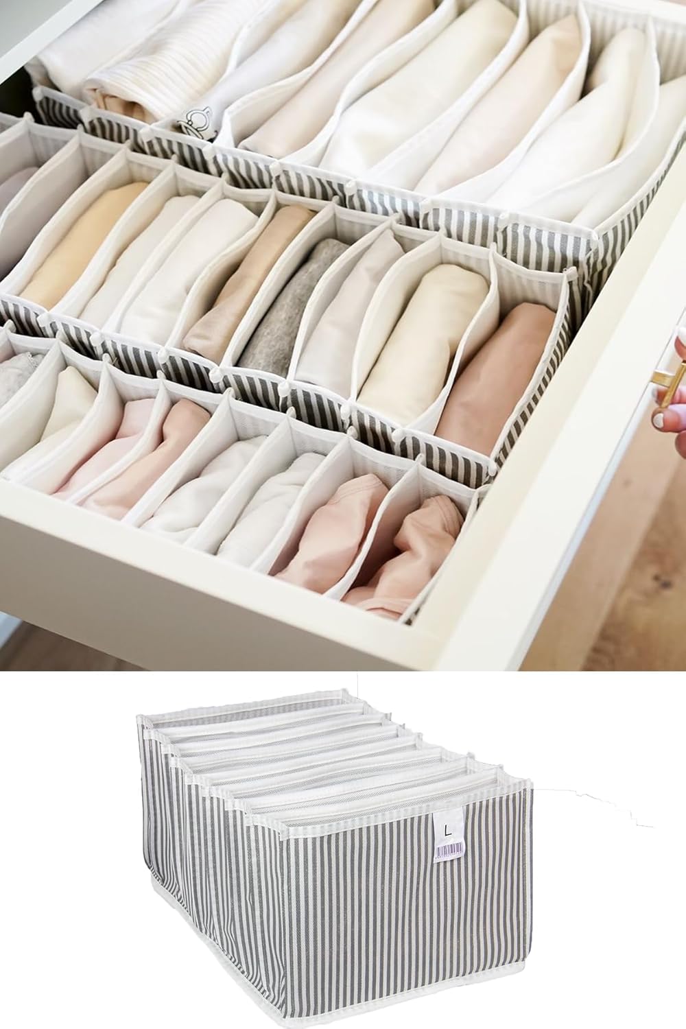 Baby Akordiyon Çekmece Düzenleyici (Gri, Large)