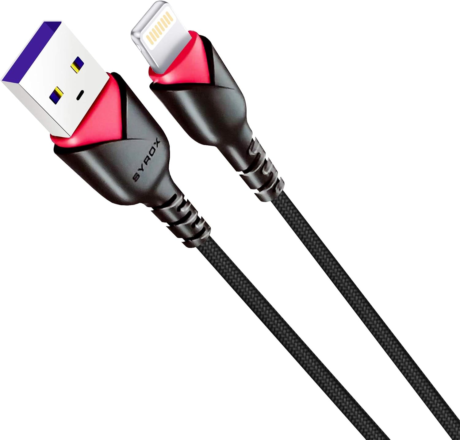 SYROX C93 2.0 MAH İPH 1 MT GÜL DESENLİ KABLO Araç Şarjı, Siyah