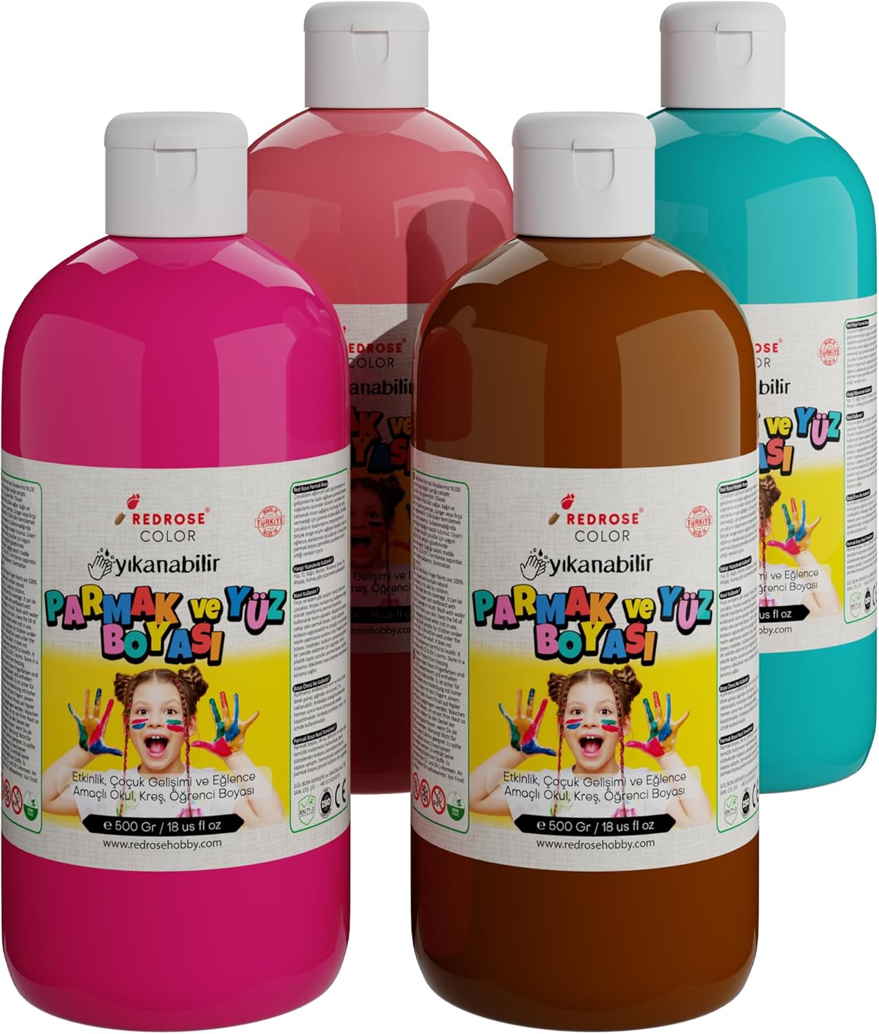 Tamamlayıcı Renkler Parmak Boyası 4'lü Set 4x500 gr