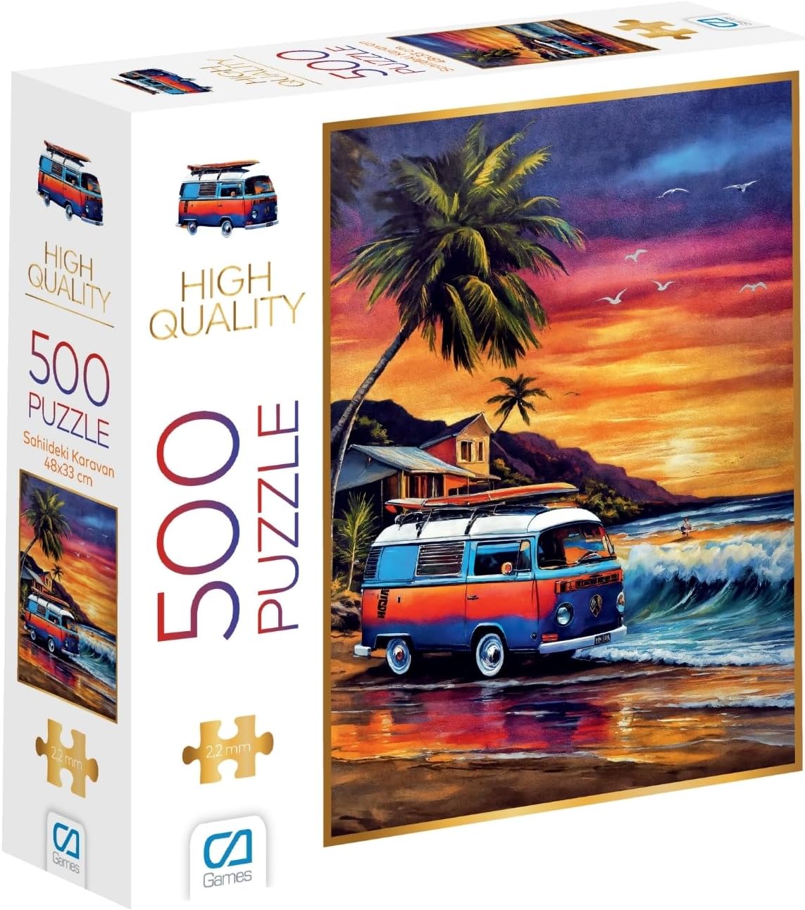 Sahildeki Karavan 500 Parça 2,2mm Kalınlık 48x33cm Profesyonel Hobi Puzzle Yapboz Serisi