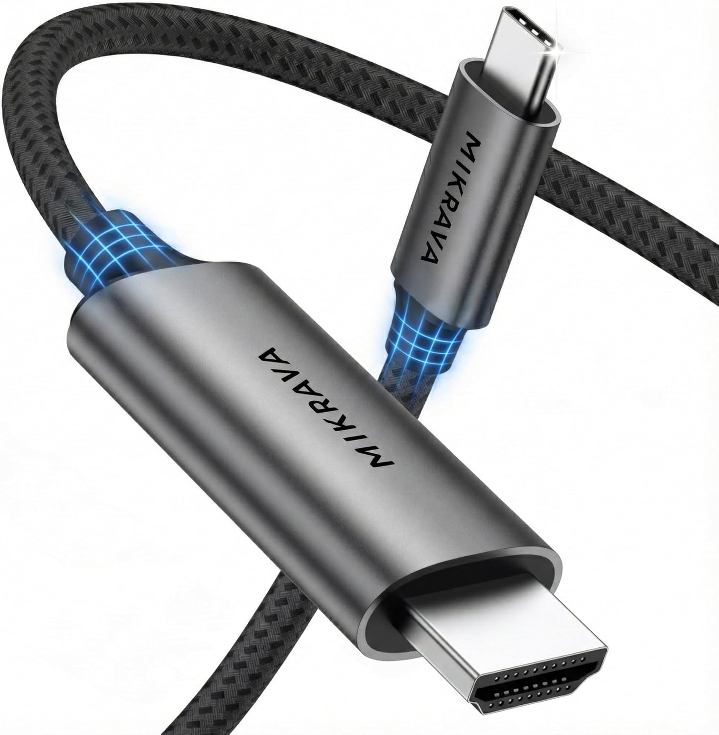 USB C HDMI Kablo (4K@60Hz,2K@120Hz,1080P@165Hz) HDR HDCP Type C to HDMI 2.0 , 15/16/17 Pro, iPad Pro/Air, S25 ile Uyumlu (2 Metre)