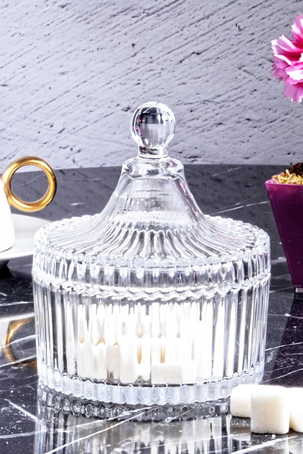 Bev Kitchen Kesme Kapaklı Cam Şekerlik