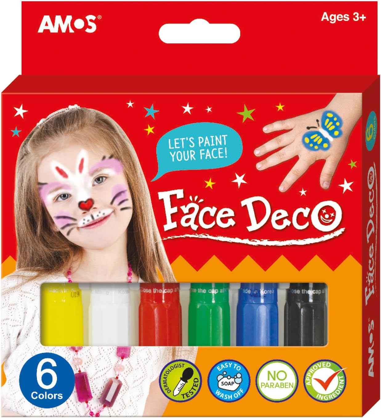 Amos Face Deco 6 Renk Yüz Boyası