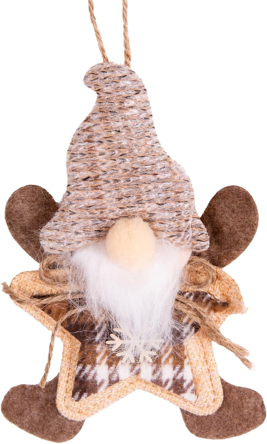 Yılbaşı Süsü Baba Yıldız Figürlü Kahverengi 13x17 Cm.