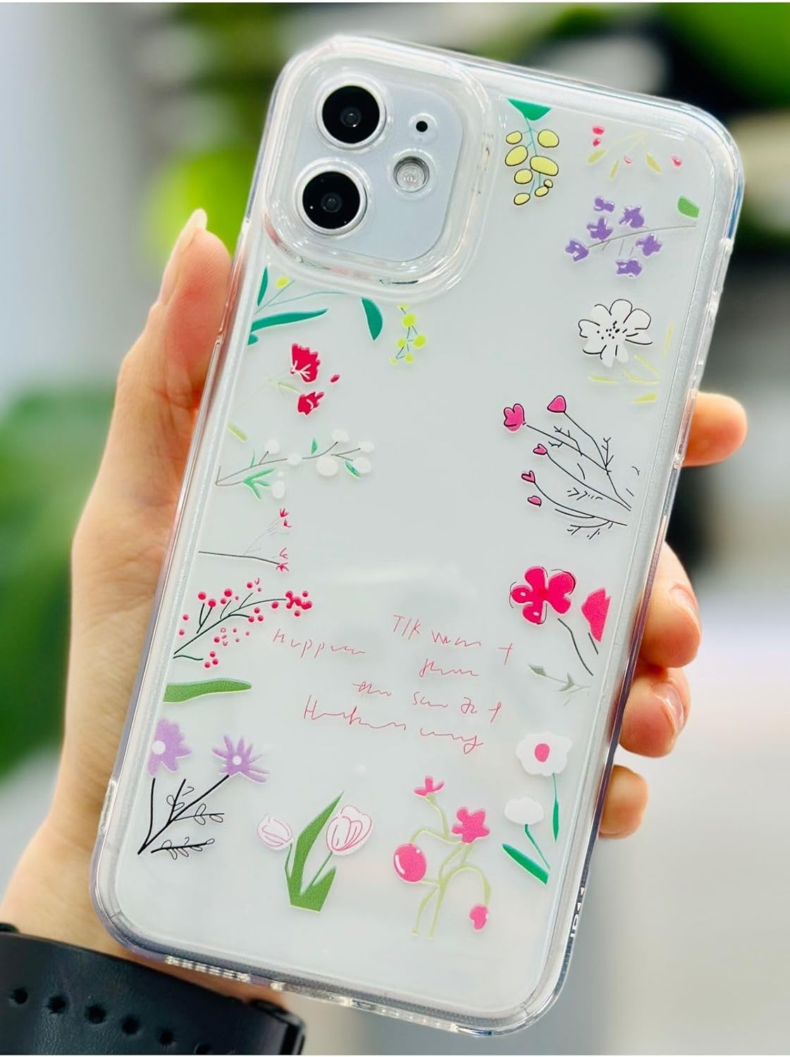 11 ile Uyumlu Kenar Çiçekler Desen Baskı Silikon Kılıf