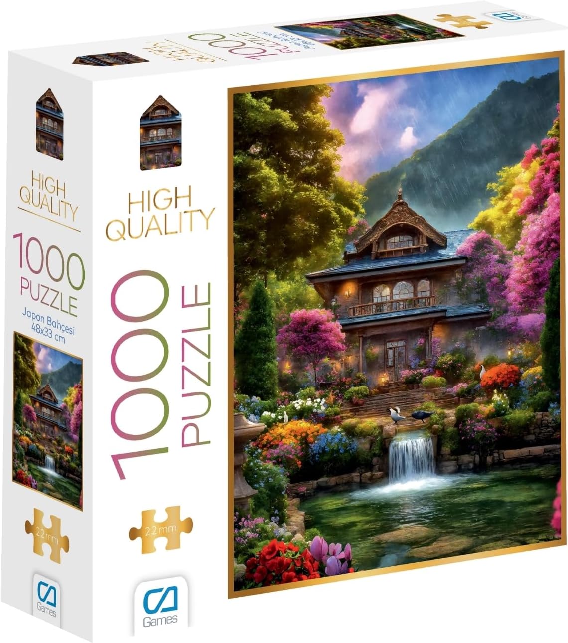Bahçesi 1000 Parça 2,2mm Kalınlık 48x68cm Profesyonel Hobi Puzzle Yapboz Serisi