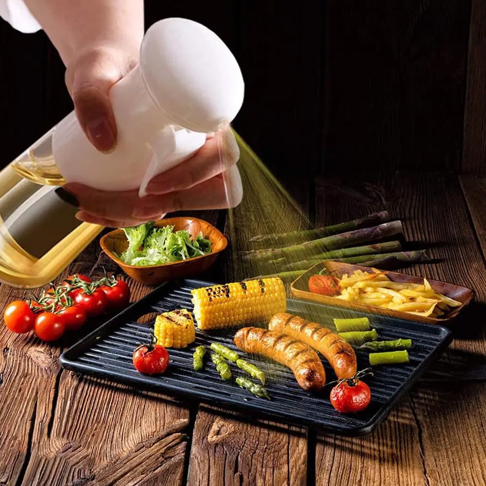 Yeni Nesil Airfryer Sprey Yağdanlık 220ml Kolay Kullanımlı Yağdanlık Zeytinyağı Ve Yağ Püskürtücü Siyah,