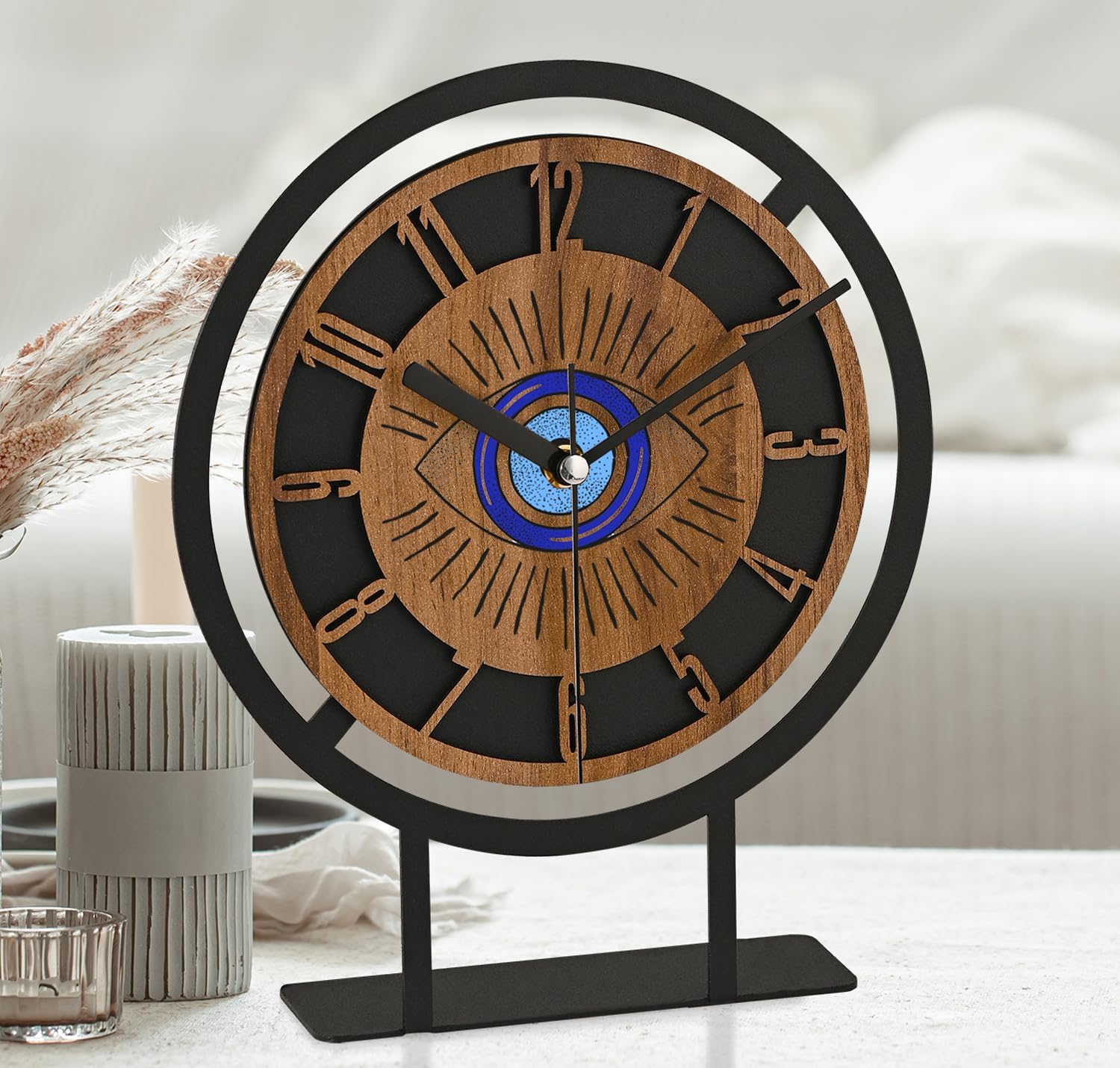 DEKORATİF DESENLİ MASA SAATİ