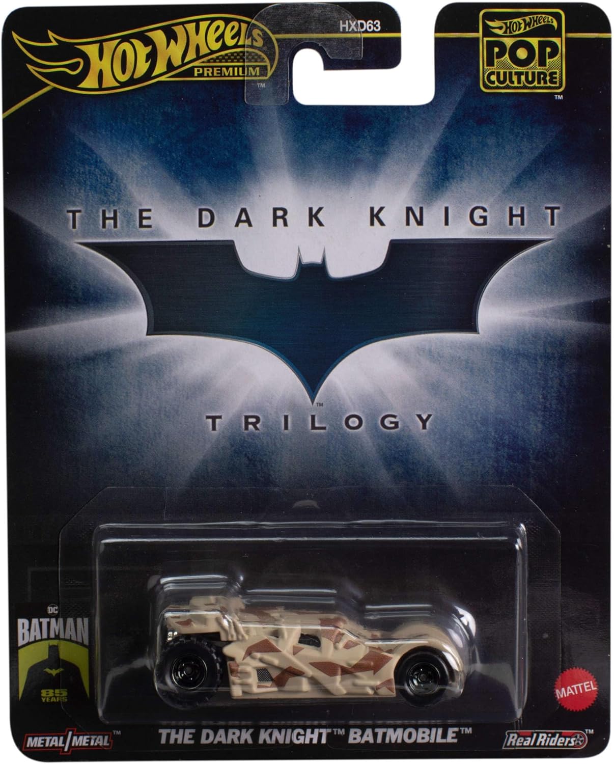 Kara Şövalye Batmobile Die Cast Model Araba - Ölçek 1:64 - Uzunluk 7 cm Pop Kültür HXD97