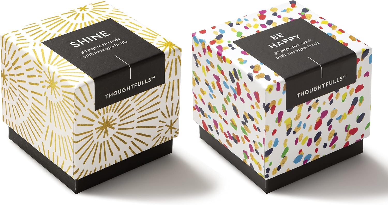 ThoughtFulls Pop-Open Kartları 2'li Paket — Parlak, Mutlu Olun | Her Birinin İçinde Farklı Bir Mesaj Bulunan 60 Pop-Open Kart