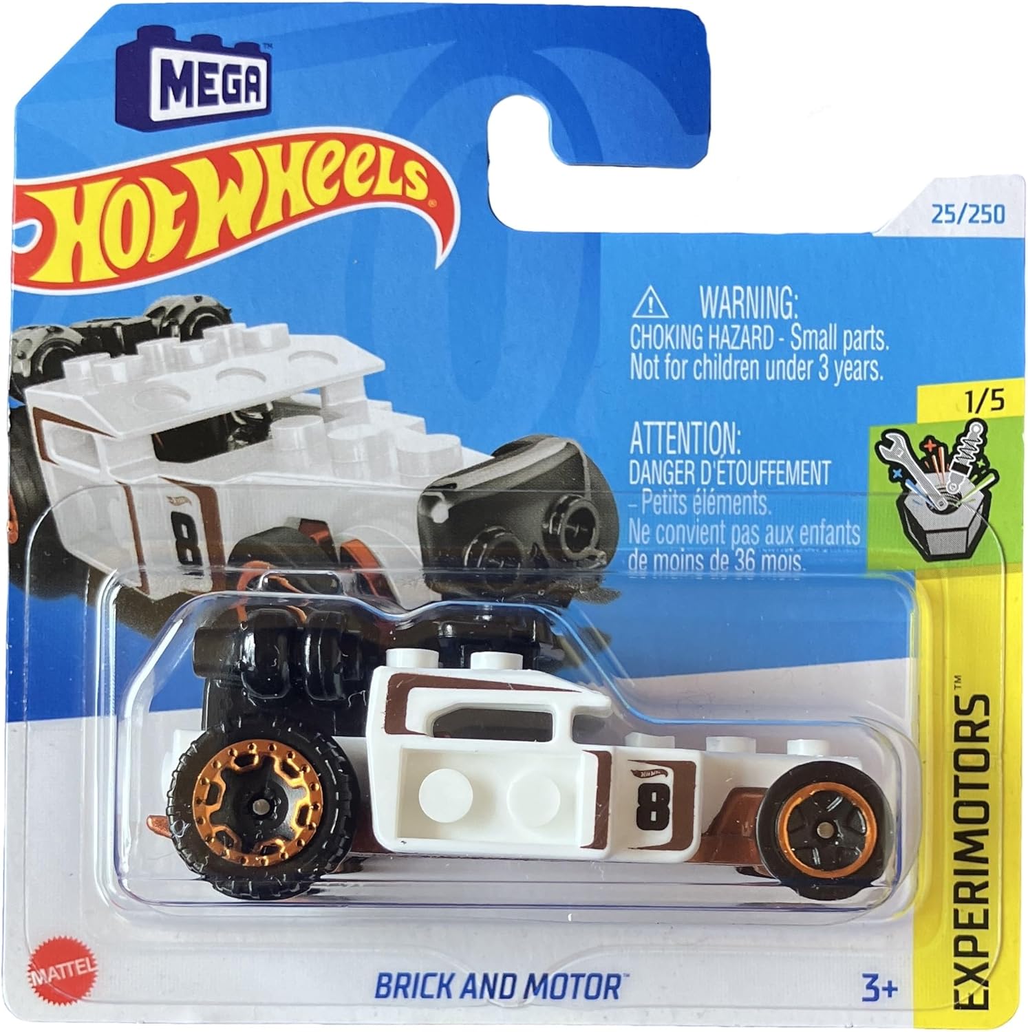 - Brick and Motor - EXperimotors 1/5 - HTC97 - Short Card - MEGA - Moving Parts - Mattel 2024-1:64