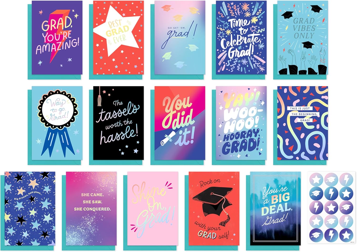 Greetings Zarflı 15 Adet Mezuniyet Kartı Paketi