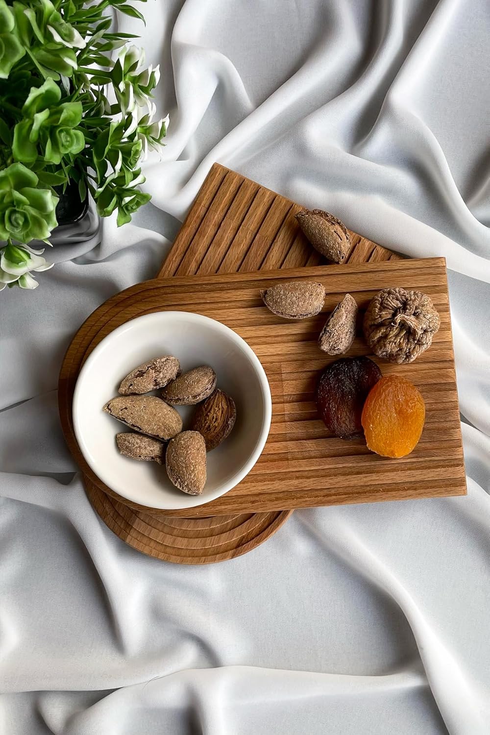 Tezyinat - Ahşap Gökkuşağı Serisi Doğal Kayın Ağacından Sunum Tahtası 1 Adet