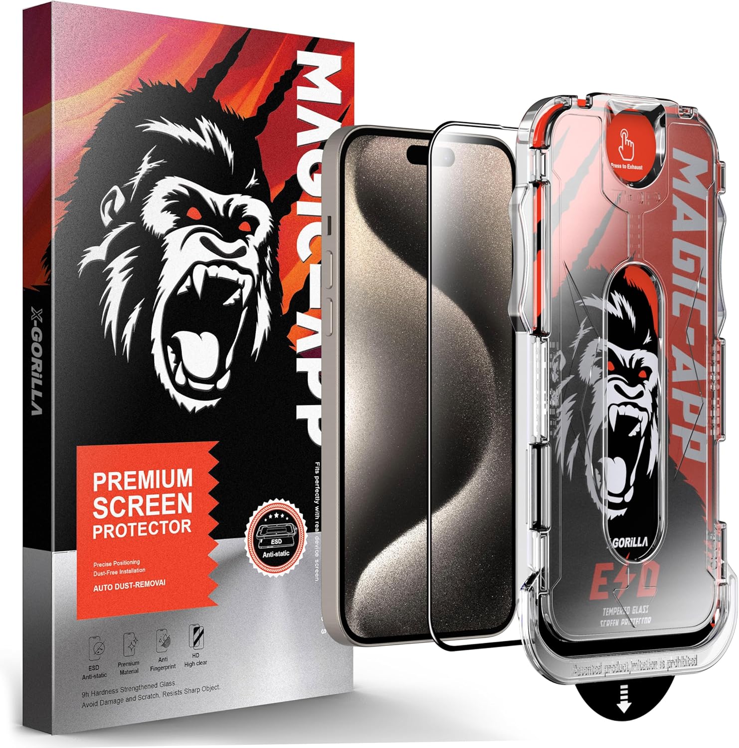 X-Gorilla 12/12 Pro Ekran Koruyucu Cam | 9H Kırılmaz Tam Kaplama, Tozsuz Uygulama ve Kırılmaz & Çizilmez (Şeffaf & Hayalet Seçenekleri)