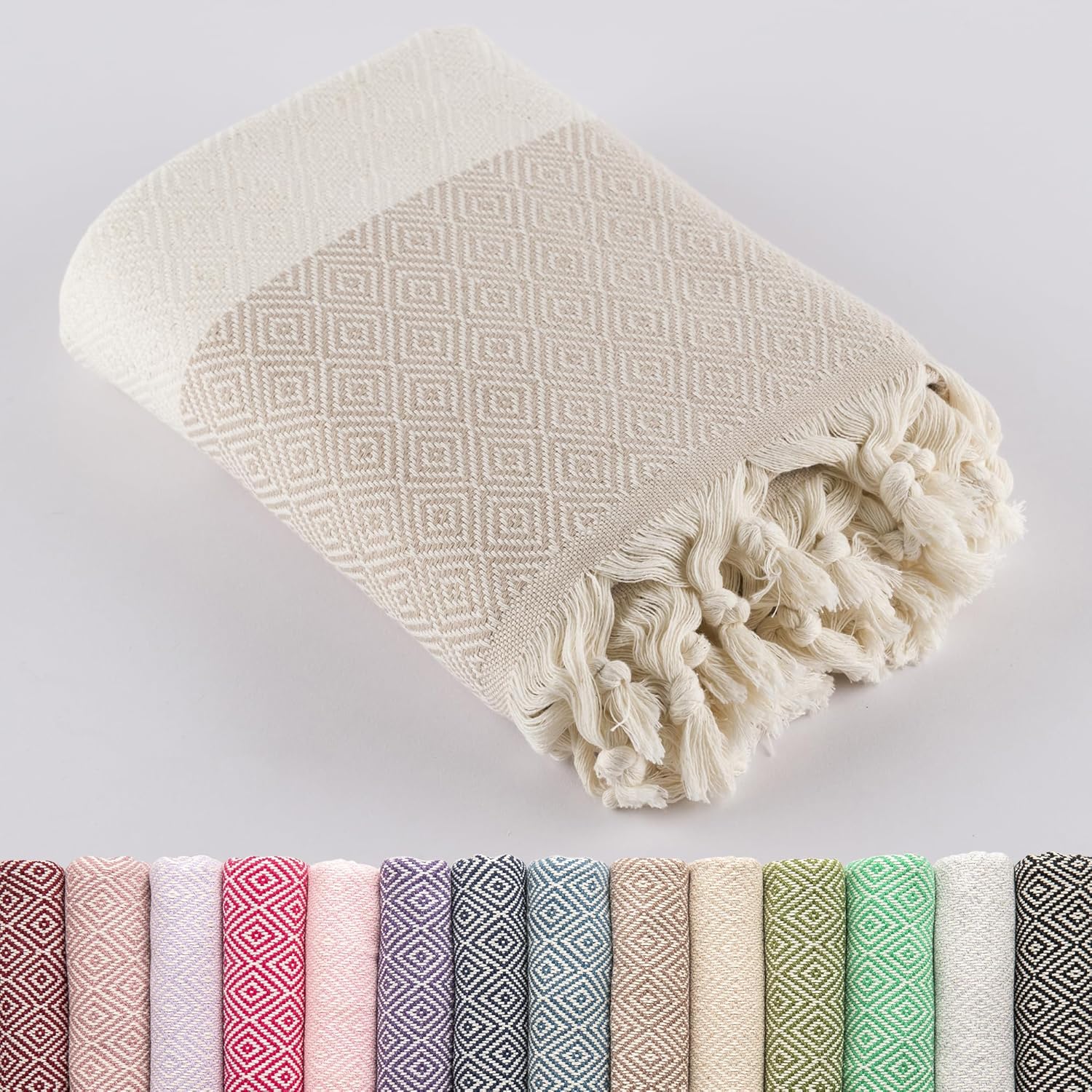 LUCIDUS®%100 Organik Pamuk – Hızlı Kuruyan, Kum Tutmayan Plaj & Banyo Havlusu | Premium Türk Havlusu, OEKO-TEX Sertifikalı (Mocha)