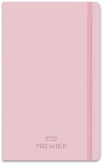 13x21 96 Yaprak Kareli Ciltli Premier Defter - Pembe