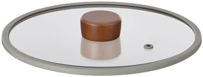 24CM Düz Silikon Çerçeveli Cam Kapak Gri