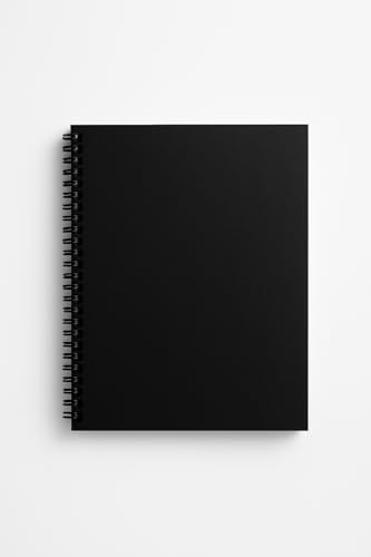 Çizgili Spiralli Not Defteri, A5 Boyut (15x21 cm), 60 Yaprak, 90gr. Ivory Kağıt, Ofis İçin İdeal (Siyah Kapak)