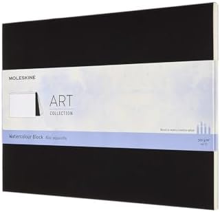 Art Bloğu - Sulu boya için çizim defteri, kağıt sulu boya için uygun, karton kapak - Format 13 x 21 cm - Renk siyah, 20 sayfa