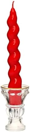 Yılbaşı 2'li Twirl Glow Kırmızı Şamdan Mum Seti (18 cm)