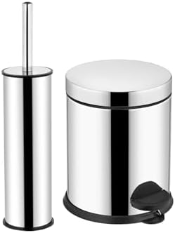Pedallı Çöp Kovası Wc Fırça Set 3 lt Krom