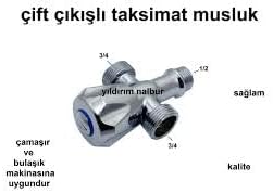 Çift Su Girişli Çamaşır Ve Bulaşık Makine Musluğu