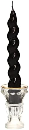 Yılbaşı 2'li Twirl Glow Siyah Şamdan Mum Seti (18 cm)