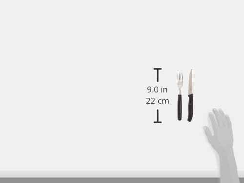 sofra çatal bıçak seti ile biftek bıçağı, plastik, siyah, 40 x 25 x 3 cm, 12-birim