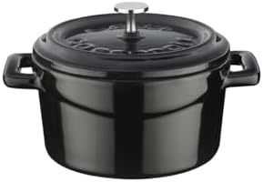 Metal Döküm Mini Tencere, 10 cm, 0.35 L Hacim, Siyah