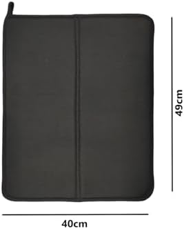 Elegance Bulaşık Kurutma Matı, Bulaşık Kurutma Örtüsü, Kaymaz Taban Emici Bulaşıklık, Katlanır Bulaşık Matı (49x40cm) Siyah