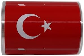 Türk Bayrağı Etiketi Kuşe Rulo Çıkatma, 90mmx 60mm 300 Adet 40mm Çapı, Bayrak Etiket