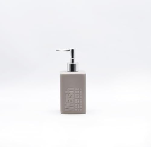 SERAMİK SIVI SABUNLUK BEJ MODERN 7X7X17CM 300ML SETİ