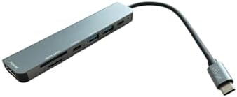 7'si 1 Arada USB-C Hub – 2x USB 3.0, 2x Type-C, 2x SD/TF Kart Okuyucu, 1x HDMI – 4K UHD Görüntü Aktarımı ve Hızlı Veri Transferi