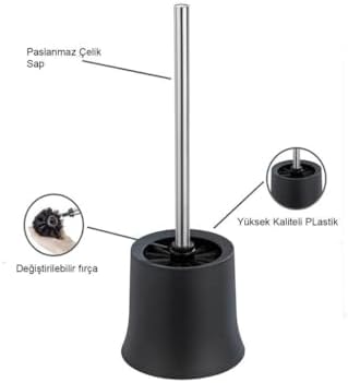Siyah, Tuvalet Fırçası Paslanmaz